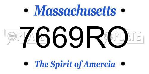 7669RO Massachusetts License Plate