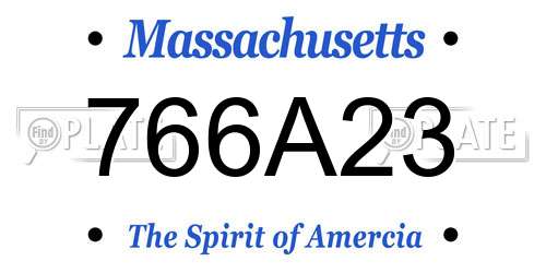 766A23 Massachusetts License Plate