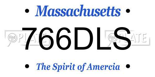 766DLS Massachusetts License Plate