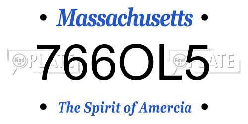 766OL5 Massachusetts License Plate
