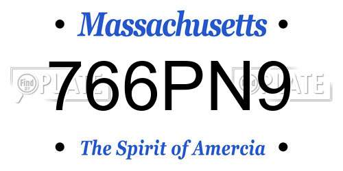 766PN9 Massachusetts License Plate