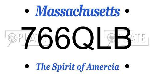 766QLB Massachusetts License Plate