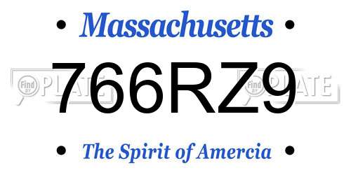 766RZ9 Massachusetts License Plate