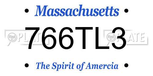 766TL3 Massachusetts License Plate