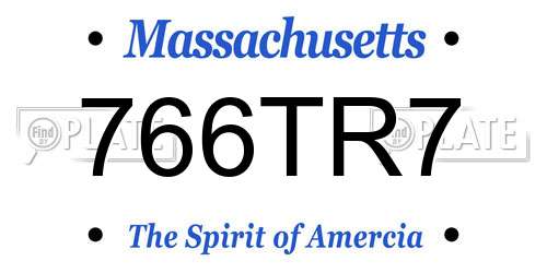 766TR7 Massachusetts License Plate