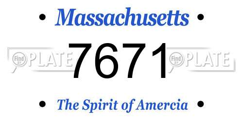 7671 Massachusetts License Plate