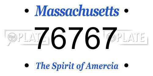 76767 Massachusetts License Plate