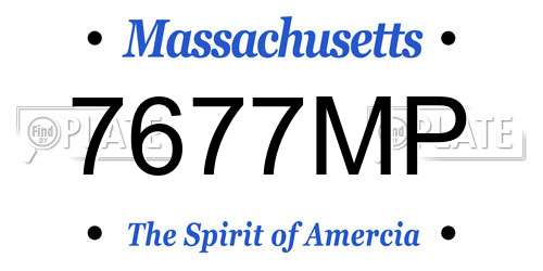 7677MP Massachusetts License Plate