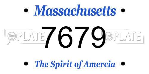 7679 Massachusetts License Plate