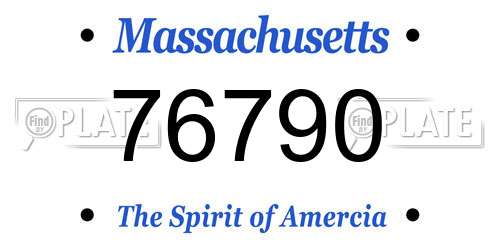 76790 Massachusetts License Plate