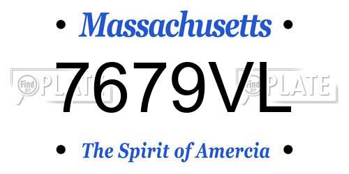 7679VL Massachusetts License Plate