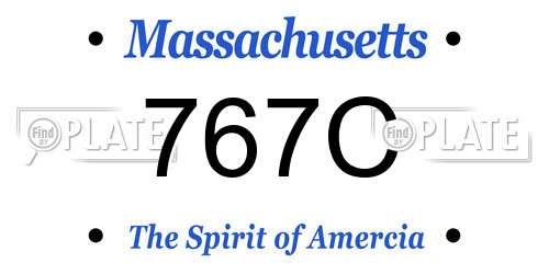 767C Massachusetts License Plate