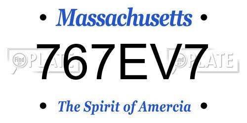 767EV7 Massachusetts License Plate