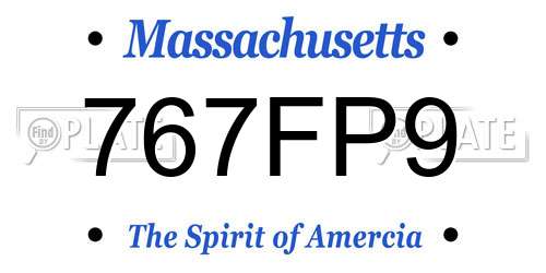767FP9 Massachusetts License Plate