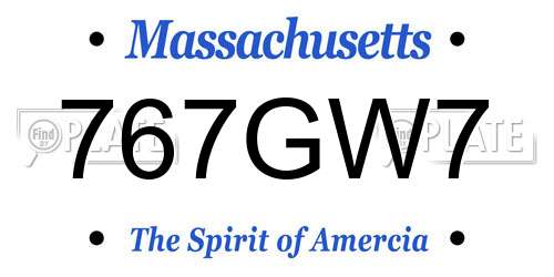 767GW7 Massachusetts License Plate
