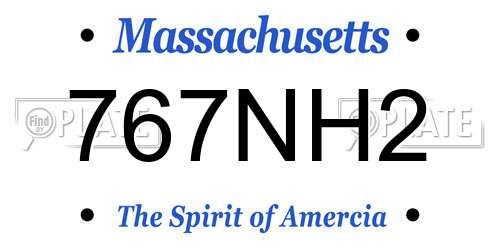 767NH2 Massachusetts License Plate