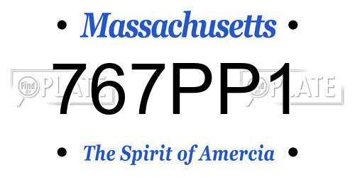 767PP1 Massachusetts License Plate