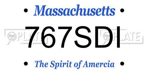 767SDI Massachusetts License Plate