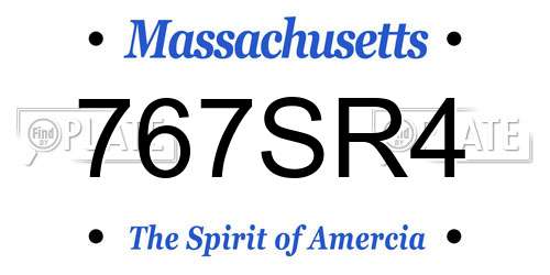 767SR4 Massachusetts License Plate