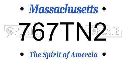 767TN2 Massachusetts License Plate
