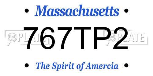 767TP2 Massachusetts License Plate
