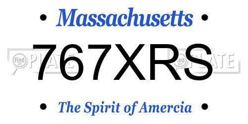 767XRS Massachusetts License Plate