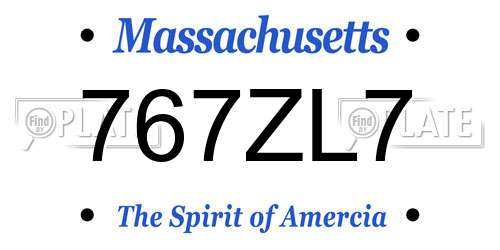 767ZL7 Massachusetts License Plate