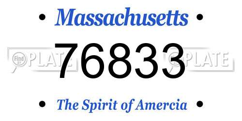 76833 Massachusetts License Plate