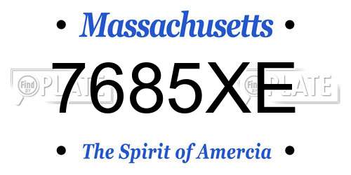 7685XE Massachusetts License Plate