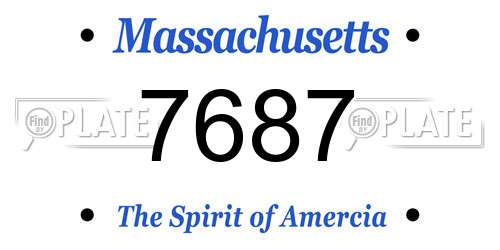7687 Massachusetts License Plate