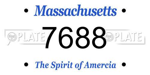 7688 Massachusetts License Plate