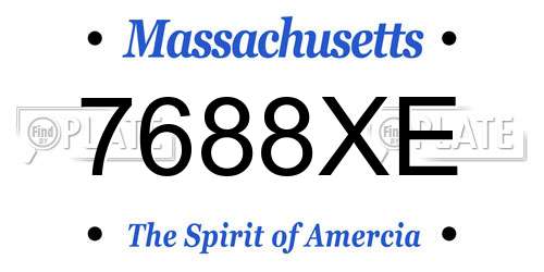 7688XE Massachusetts License Plate