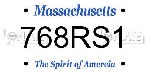 768RS1 Massachusetts License Plate