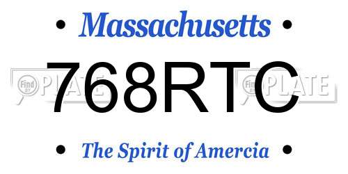 768RTC Massachusetts License Plate