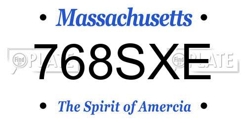 768SXE Massachusetts License Plate