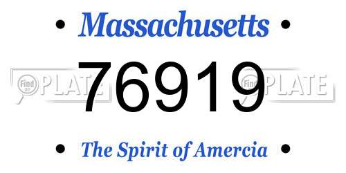 76919 Massachusetts License Plate