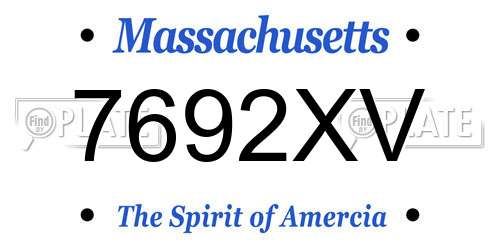 7692XV Massachusetts License Plate