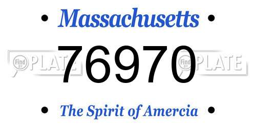 76970 Massachusetts License Plate