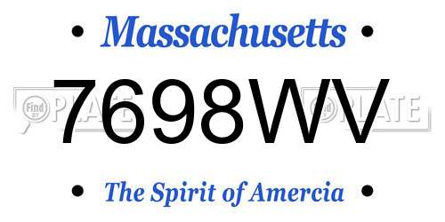 7698WV Massachusetts License Plate