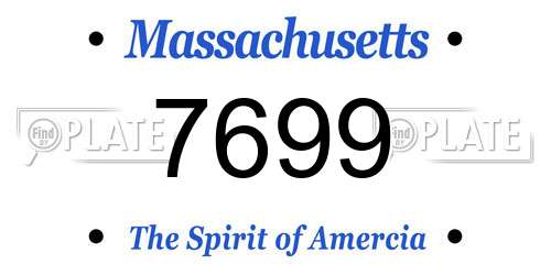 7699 Massachusetts License Plate