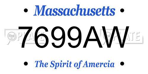 7699AW Massachusetts License Plate