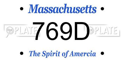 769D Massachusetts License Plate