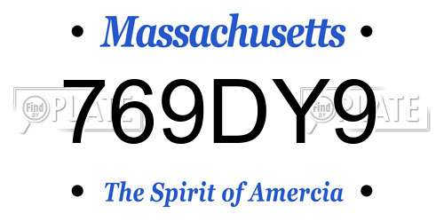 769DY9 Massachusetts License Plate
