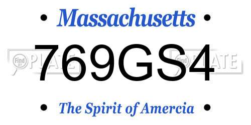 769GS4 Massachusetts License Plate