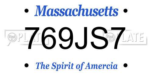 769JS7 Massachusetts License Plate