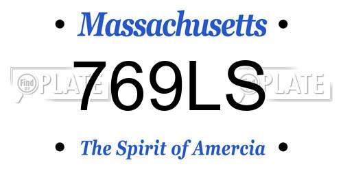 769LS Massachusetts License Plate