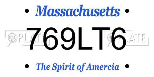 769LT6 Massachusetts License Plate