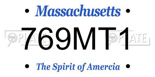 769MT1 Massachusetts License Plate