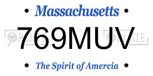 769MUV Massachusetts License Plate