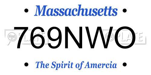 769NWO Massachusetts License Plate